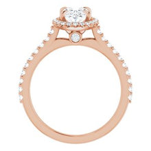 Load image into Gallery viewer, 14K Rose 8x6 mm Oval Forever One‚Ñ¢ Moissanite &amp; 1/3 CTW Diamond Engagement Ring
