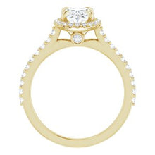 Charger l'image dans la galerie, Bague de fiançailles en or 14 carats jaune 8x6 mm ovale pour toujours un Moissanite et 1/3 CTW
