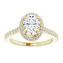 Charger l'image dans la galerie, Bague de fiançailles en or 14 carats jaune 8x6 mm ovale pour toujours un Moissanite et 1/3 CTW
