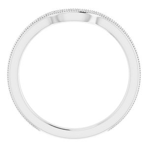 Sterling Silver Band for 6x4 mm Emerald Ring