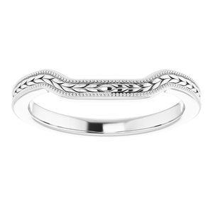 Sterling Silver Band for 10 mm Asscher Ring