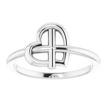 Load image into Gallery viewer, Heart Cross Ring 
