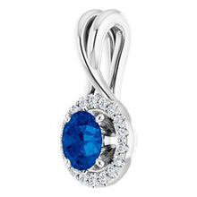 Load image into Gallery viewer, 14K White Sapphire &amp; 1/10 CTW Diamond Pendant
