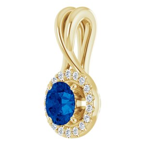 14K Yellow Sapphire & 1/10 CTW Diamond Pendant