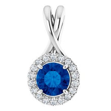 Load image into Gallery viewer, 14K White Sapphire &amp; 1/10 CTW Diamond Pendant
