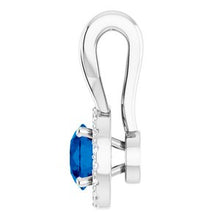 Load image into Gallery viewer, Platinum Sapphire &amp; 1/10 CTW Diamond Pendant
