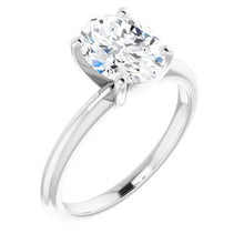 Load image into Gallery viewer, Platinum 9x7 mm Oval Forever One‚Ñ¢ Moissanite Engagement Ring
