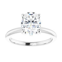 Load image into Gallery viewer, Platinum 9x7 mm Oval Forever One‚Ñ¢ Moissanite Engagement Ring
