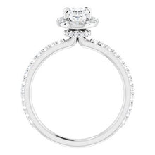 Load image into Gallery viewer, Platinum 7x5 mm Oval Forever One‚Ñ¢ Moissanite &amp; 1/3 CTW Diamond Engagement Ring

