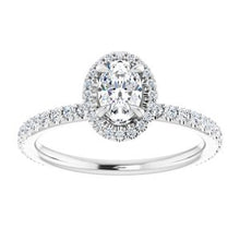 Load image into Gallery viewer, Charles &amp; Colvard Moissanite¬Æ &amp; Diamond Accented Halo-Style Engagement Ring      
