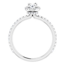 Load image into Gallery viewer, 14K White 8x6 mm Oval Forever One‚Ñ¢ Moissanite &amp; 1/3 CTW Diamond Engagement Ring
