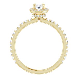 14K Yellow 8x6 mm Oval Forever One‚Ñ¢ Moissanite & 1/3 CTW Diamond Engagement Ring