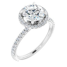 Load image into Gallery viewer, 14K White 7.5 mm Round Forever One‚Ñ¢ Moissanite &amp; 3/8 CTW Diamond Engagement Ring
