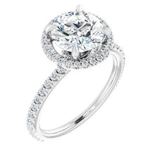 Load image into Gallery viewer, Platinum 8 mm Round Forever One‚Ñ¢ Moissanite &amp; 3/8 CTW Diamond Engagement Ring
