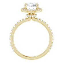 Load image into Gallery viewer, 14K Yellow 7.5 mm Round Forever One‚Ñ¢ Moissanite &amp; 3/8 CTW Diamond Engagement Ring
