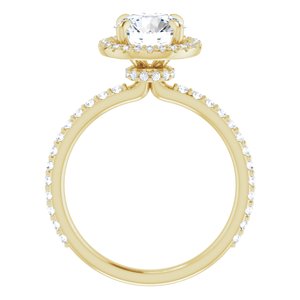 14K Yellow 7.5 mm Round Forever One‚Ñ¢ Moissanite & 3/8 CTW Diamond Engagement Ring