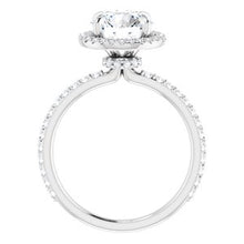 Load image into Gallery viewer, 14K White 8 mm Round Forever One‚Ñ¢ Moissanite &amp; 3/8 CTW Diamond Engagement Ring
