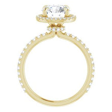 Load image into Gallery viewer, 14K Yellow 8 mm Round Forever One‚Ñ¢ Moissanite &amp; 3/8 CTW Diamond Engagement Ring
