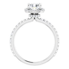 Load image into Gallery viewer, Platinum 6 mm Cushion Forever One‚Ñ¢ Moissanite &amp; 1/3 CTW Diamond Engagement Ring
