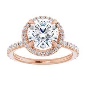 Charles & Colvard Moissanite¬Æ & Diamond Accented Halo-Style Engagement Ring      