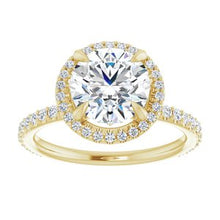 Load image into Gallery viewer, Charles &amp; Colvard Moissanite¬Æ &amp; Diamond Accented Halo-Style Engagement Ring      
