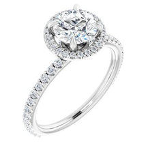 Load image into Gallery viewer, Platinum 6.5 mm Round Forever One‚Ñ¢ Moissanite &amp; 3/8 CTW Diamond Engagement Ring
