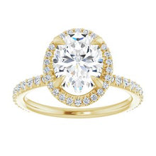 Load image into Gallery viewer, Charles &amp; Colvard Moissanite¬Æ &amp; Diamond Accented Halo-Style Engagement Ring      
