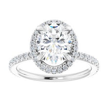 Load image into Gallery viewer, Charles &amp; Colvard Moissanite¬Æ &amp; Diamond Accented Halo-Style Engagement Ring      
