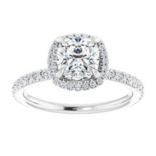 Load image into Gallery viewer, Charles &amp; Colvard Moissanite¬Æ &amp; Diamond Accented Halo-Style Engagement Ring      
