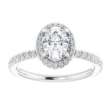 Load image into Gallery viewer, Charles &amp; Colvard Moissanite¬Æ &amp; Diamond Accented Halo-Style Engagement Ring      
