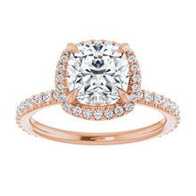 Load image into Gallery viewer, Charles &amp; Colvard Moissanite¬Æ &amp; Diamond Accented Halo-Style Engagement Ring      
