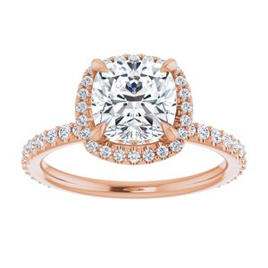 Charles & Colvard Moissanite¬Æ & Diamond Accented Halo-Style Engagement Ring      