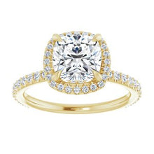 Load image into Gallery viewer, Charles &amp; Colvard Moissanite¬Æ &amp; Diamond Accented Halo-Style Engagement Ring      
