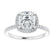 Charger l'image dans la galerie, Charles &amp; Colvard Moissanite¬Æ &amp; Diamond Accented Halo-Style Engagement Ring      
