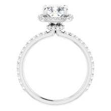 Charger l'image dans la galerie, Bague de fiançailles en platine 7 mm Forever One, Moissanite et diamant 1/3 CTW
