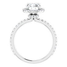 Load image into Gallery viewer, 14K White 7 mm Round Forever One‚Ñ¢ Moissanite &amp; 3/8 CTW Diamond Engagement Ring
