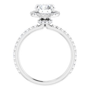 14K White 7 mm Round Forever One‚Ñ¢ Moissanite & 3/8 CTW Diamond Engagement Ring