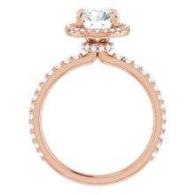 Load image into Gallery viewer, 14K Rose 7 mm Round Forever One‚Ñ¢ Moissanite &amp; 3/8 CTW Diamond Engagement Ring
