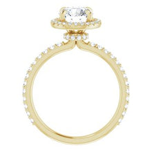 Load image into Gallery viewer, 14K Yellow 7 mm Round Forever One‚Ñ¢ Moissanite &amp; 3/8 CTW Diamond Engagement Ring
