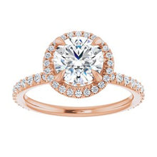 Load image into Gallery viewer, Charles &amp; Colvard Moissanite¬Æ &amp; Diamond Accented Halo-Style Engagement Ring      

