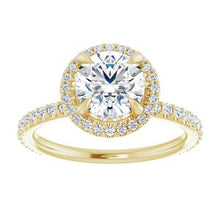 Load image into Gallery viewer, Charles &amp; Colvard Moissanite¬Æ &amp; Diamond Accented Halo-Style Engagement Ring      
