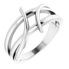 Charger l'image dans la galerie, Sterling Silver 12.4 mm Freeform Bypass Ring
