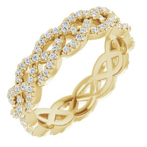 14K Yellow 5/8 CTW Diamond Eternity Band Size 7