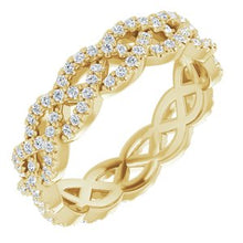 Load image into Gallery viewer, 14K Yellow 5/8 CTW Diamond Eternity Band Size 6.5
