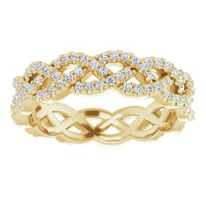 14K Yellow 5/8 CTW Diamond Eternity Band Size 6.5