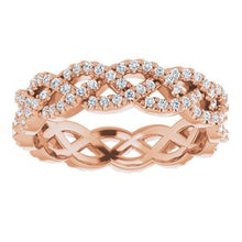 Load image into Gallery viewer, 14K Rose 5/8 CTW Diamond Eternity Band Size 7
