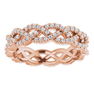 14K Rose 5/8 CTW Diamond Eternity Band Size 7