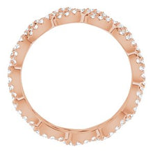 Load image into Gallery viewer, 14K Rose 5/8 CTW Diamond Eternity Band Size 7
