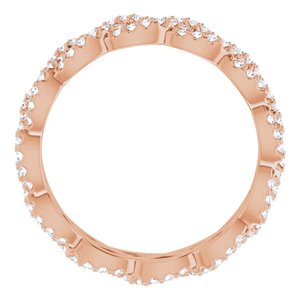 14K Rose 5/8 CTW Diamond Eternity Band Size 7