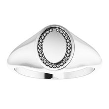 Load image into Gallery viewer, Oval Beaded Signet Ring  
